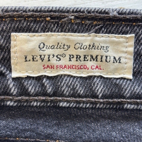 Levi's Wedgie Straight Jeans Black Gray Cutoff Fray 31 - Picture 3 of 10